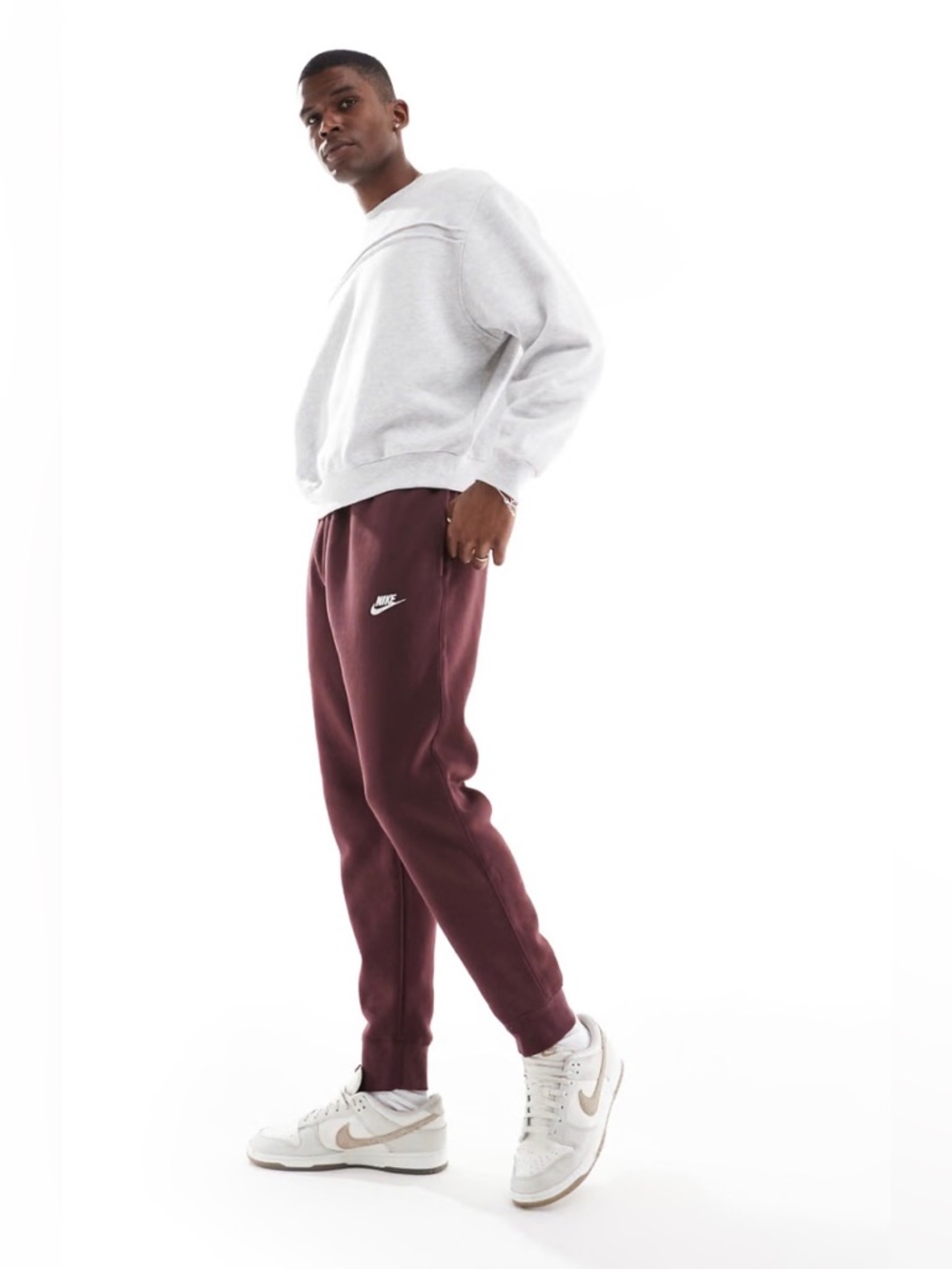 Nike Club Joggers Maroon Burgundy Size Large